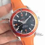 Perfect Replica Swiss 8500 Omega Seamaster 600M Watch - Black Dial Orange Bezel Orange Strap